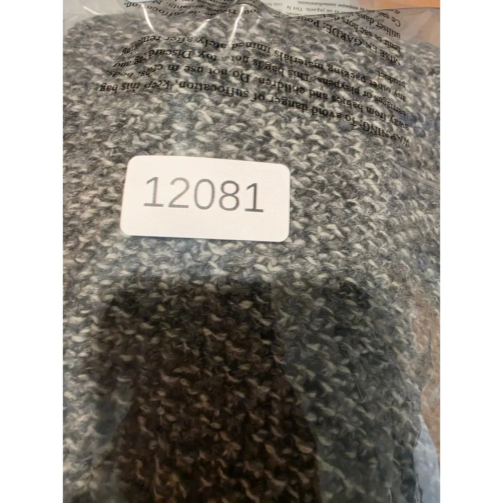Gap Marled Chunky Cable Knit Sweater Mens M Gray Lambswool Nylon Crewneck *Read